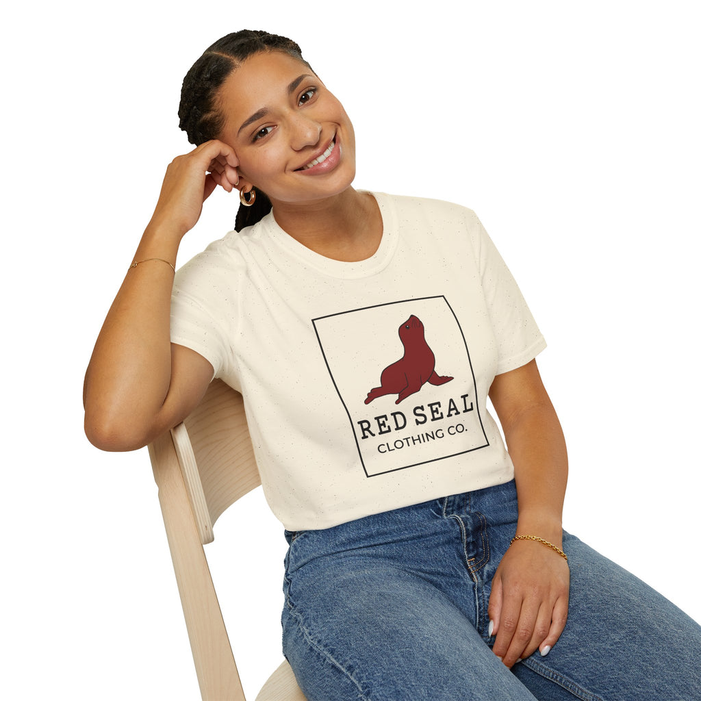 Red Seal Rectangle Logo- Adult T-Shirt