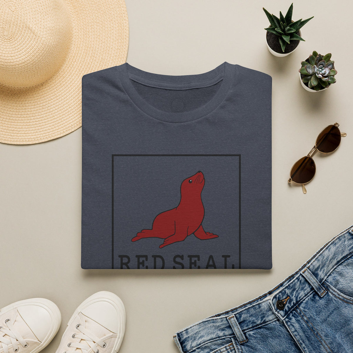 Red Seal Rectangle Logo- Adult T-Shirt