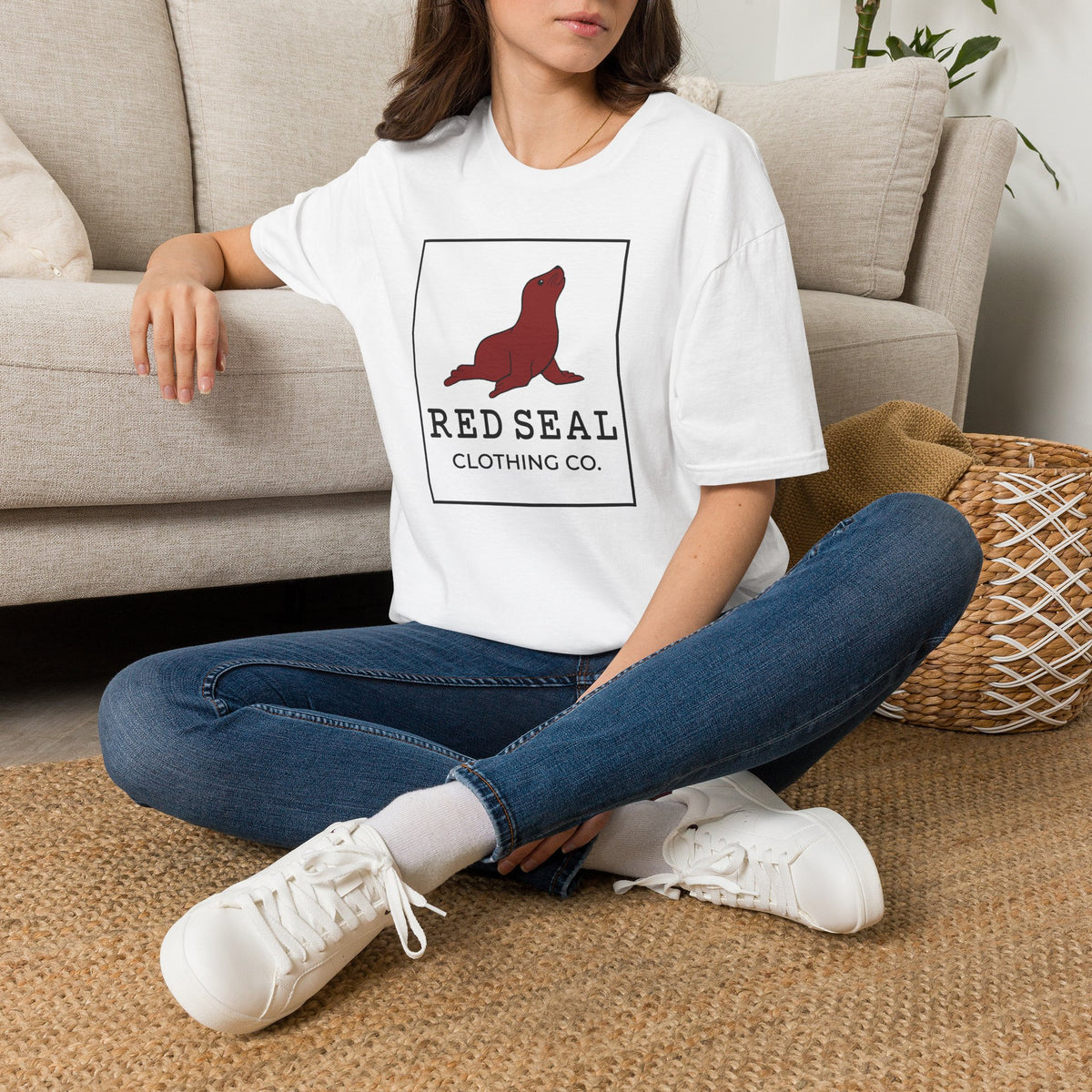 Red Seal Rectangle Logo- Adult T-Shirt