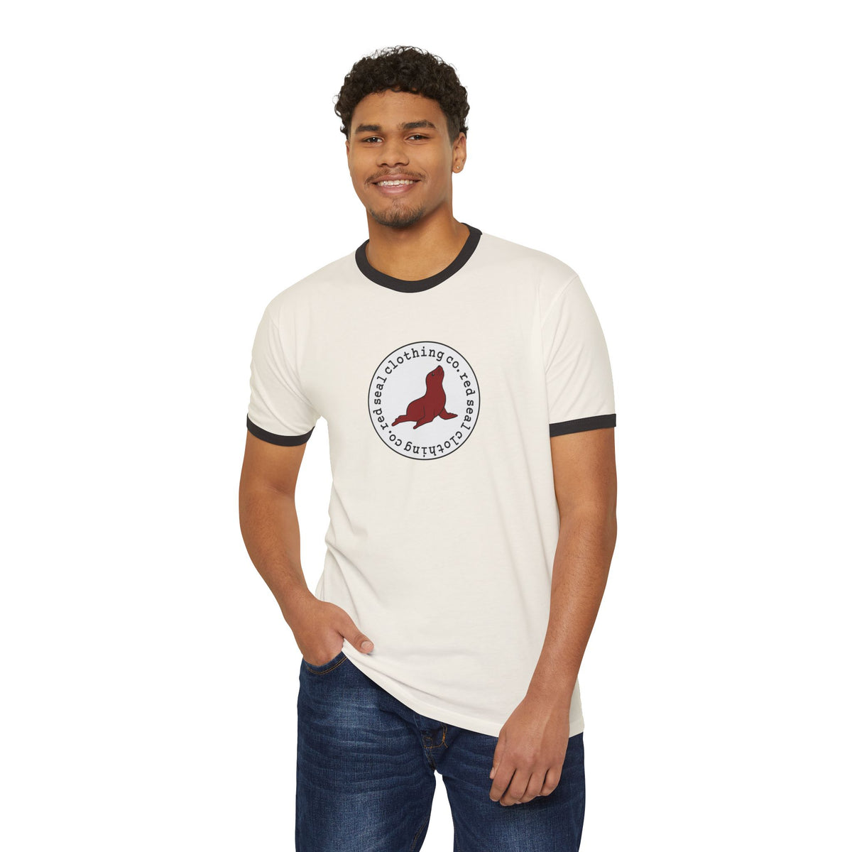 Round Logo Adult Ringer T-Shirt