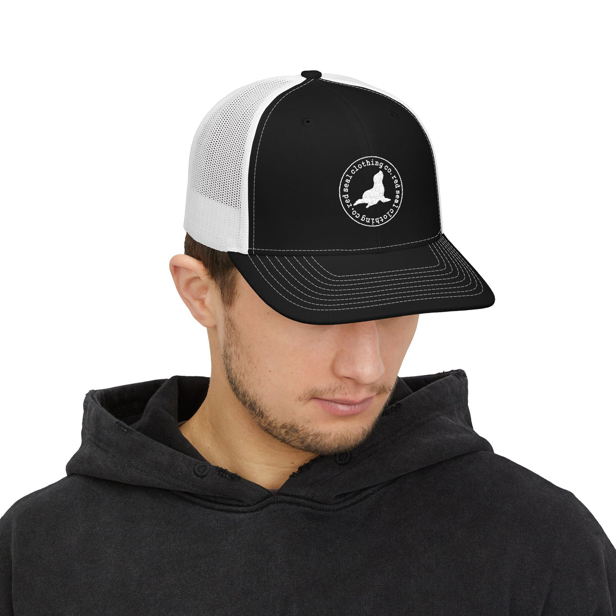 Red Seal Round Logo Snapback Trucker Cap