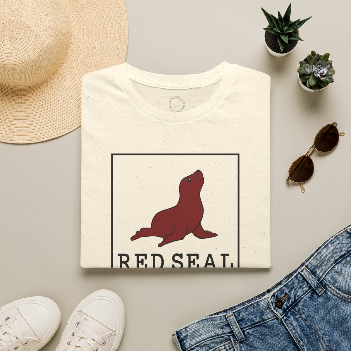 Red Seal Rectangle Logo- Adult T-Shirt