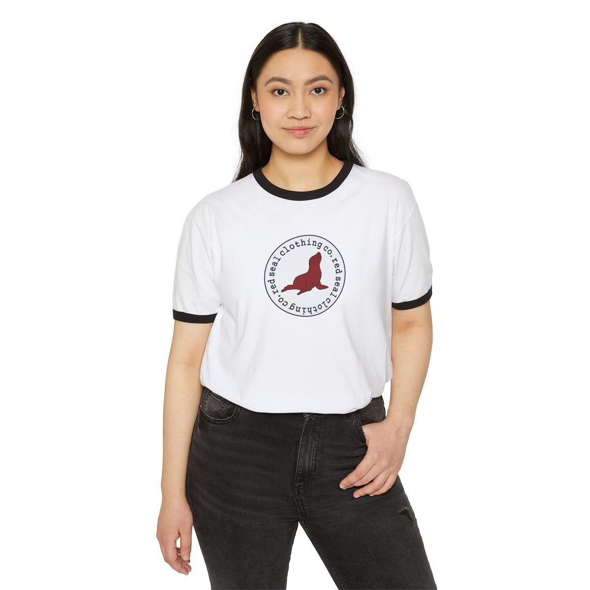Round Logo Adult Ringer T-Shirt